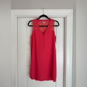 BB Dakota Coral Lace Detail Shift Dress